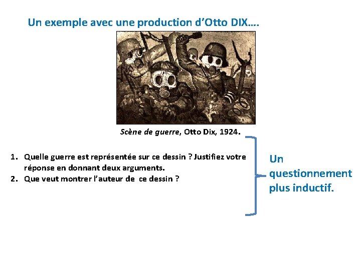 Un exemple avec une production d’Otto DIX…. Scène de guerre, Otto Dix, 1924. 1.