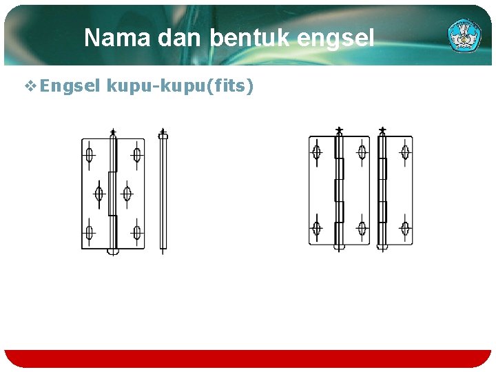 Nama dan bentuk engsel v Engsel kupu-kupu(fits) 