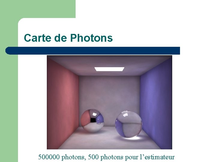 Carte de Photons 500000 photons, 500 photons pour l’estimateur 