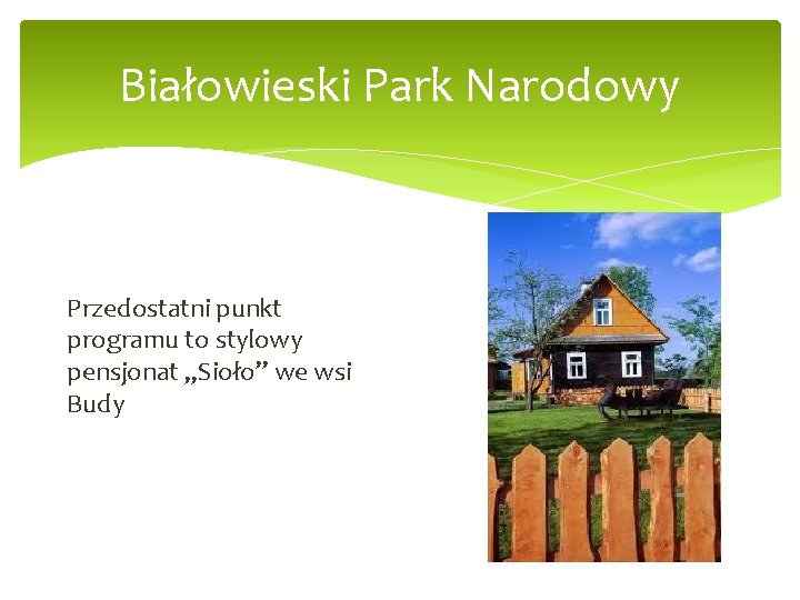 Białowieski Park Narodowy Przedostatni punkt programu to stylowy pensjonat „Sioło” we wsi Budy 