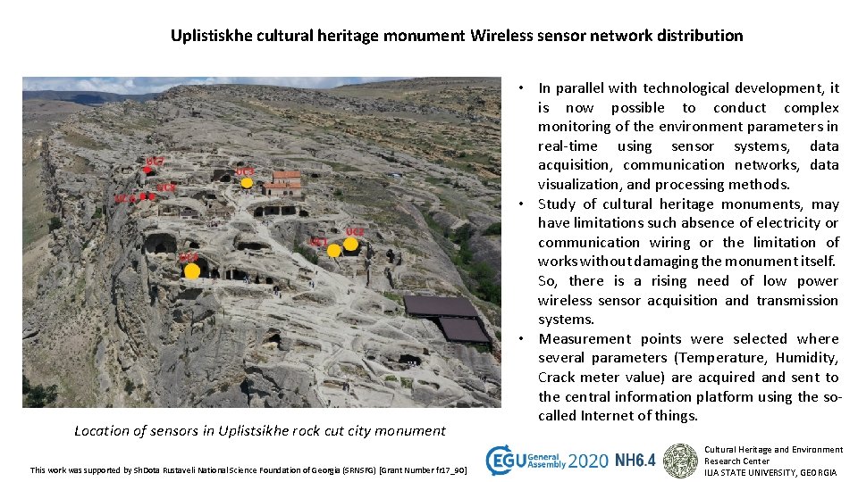 Uplistiskhe cultural heritage monument Wireless sensor network distribution Location of sensors in Uplistsikhe rock