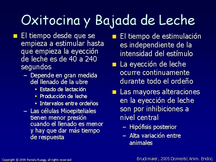 Oxitocina y Bajada de Leche n El tiempo desde que se empieza a estimular