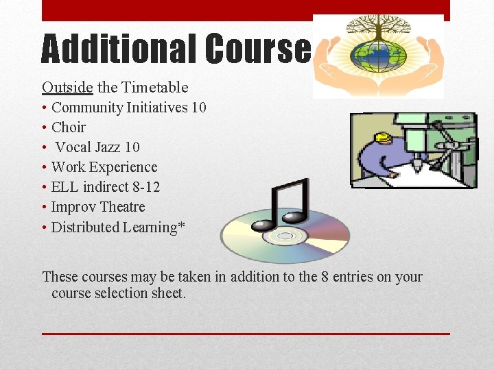 Additional Courses Outside the Timetable • Community Initiatives 10 • Choir • Vocal Jazz Additional Courses Outside the Timetable • Community Initiatives 10 • Choir • Vocal Jazz