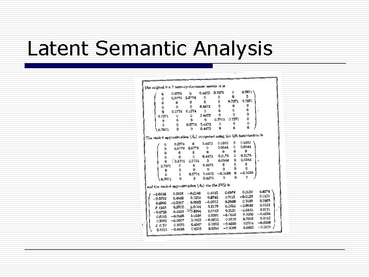 Latent Semantic Analysis 