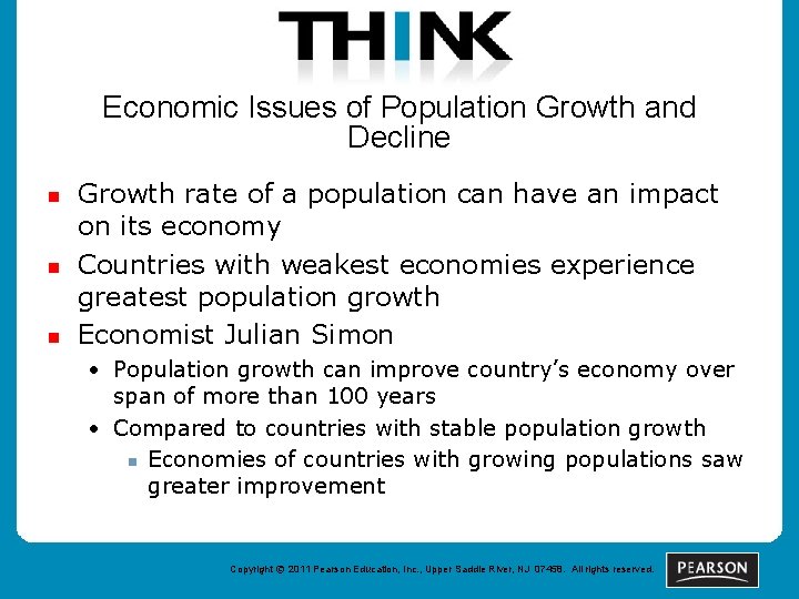 Economic Issues of Population Growth and Decline n n n Growth rate of a
