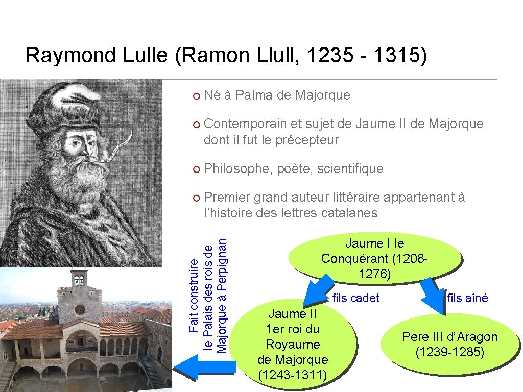 Raymond Lulle (Ramon Llull, 1235 - 1315) Né à Palma de Majorque Contemporain et