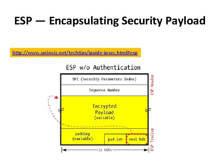 ESP — Encapsulating Security Payload http: //www. unixwiz. net/techtips/iguide-ipsec. html#esp ESP — Encapsulating Security Payload http: //www. unixwiz. net/techtips/iguide-ipsec. html#esp