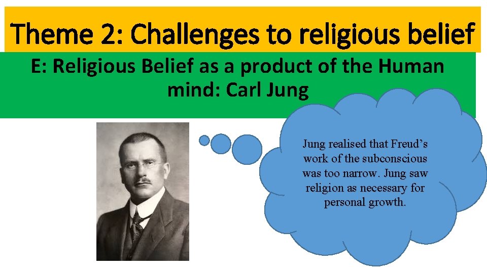 Theme 2: Challenges to religious belief E: Religious Belief as a product of the