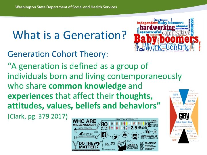 What is a Generation? Generation Cohort Theory: “A generation is defined as a group