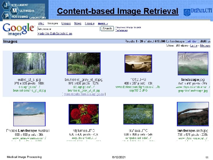 Content-based Image Retrieval Medical Image Processing 6/12/2021 11 