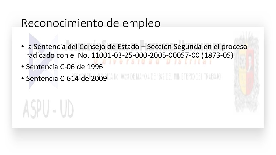 Reconocimiento de empleo • la Sentencia del Consejo de Estado – Sección Segunda en Reconocimiento de empleo • la Sentencia del Consejo de Estado – Sección Segunda en