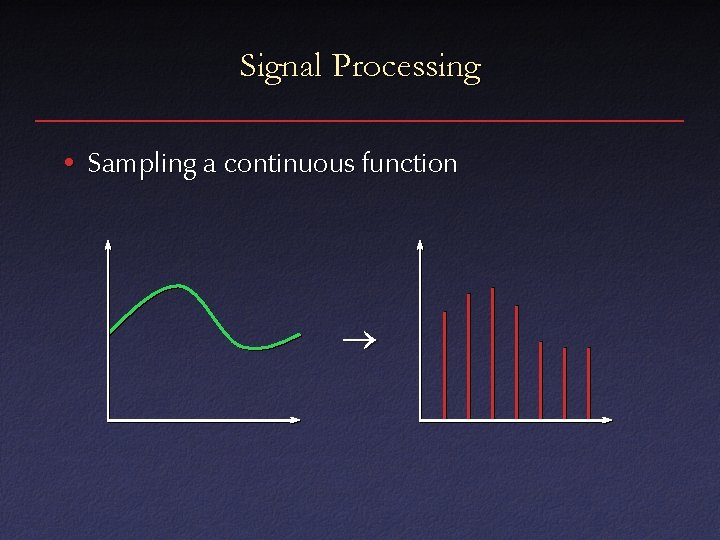 Signal Processing • Sampling a continuous function 