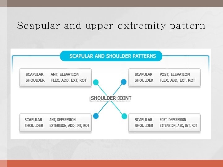 Scapular and upper extremity pattern 