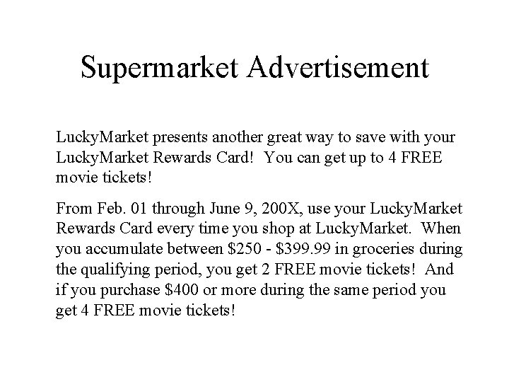 Supermarket Advertisement Lucky. Market presents another great way to save with your Lucky. Market