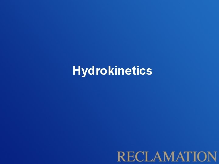 Hydrokinetics 