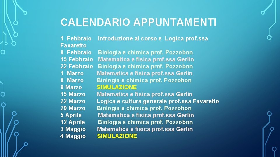 CALENDARIO APPUNTAMENTI 1 Febbraio Favaretto 8 Febbraio 15 Febbraio 22 Febbraio 1 Marzo 8