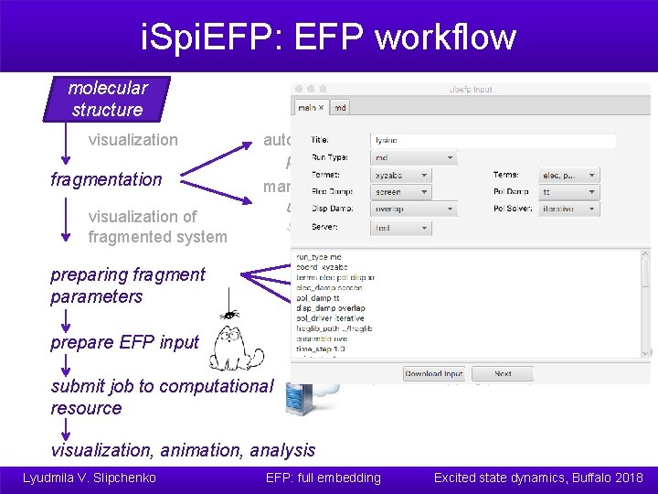 i. Spi. EFP: EFP workflow molecular structure visualization fragmentation visualization of fragmented system automatic