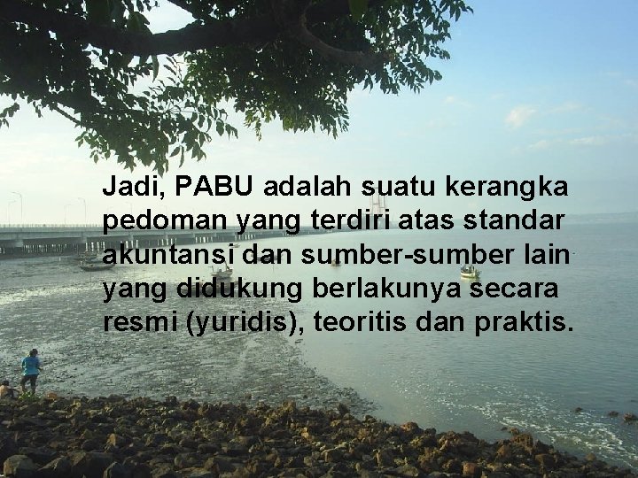 Jadi, PABU adalah suatu kerangka pedoman yang terdiri atas standar akuntansi dan sumber-sumber lain