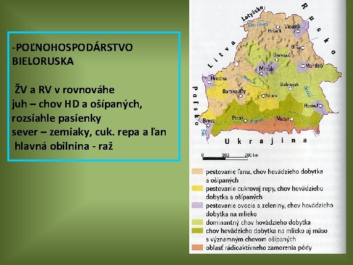 -POĽNOHOSPODÁRSTVO BIELORUSKA ŽV a RV v rovnováhe juh – chov HD a ošípaných, rozsiahle