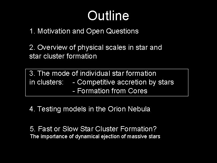 Outline 1. Motivation and Open Questions 2. Overview of physical scales in star and