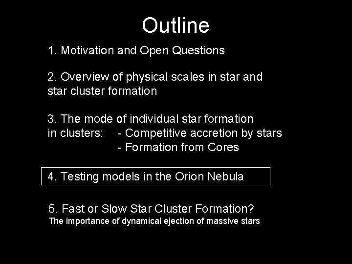 Outline 1. Motivation and Open Questions 2. Overview of physical scales in star and