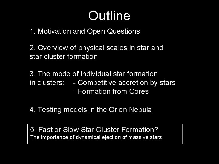 Outline 1. Motivation and Open Questions 2. Overview of physical scales in star and