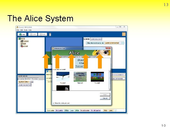 Chapter 1 Introduction to Alice and Objects Starting