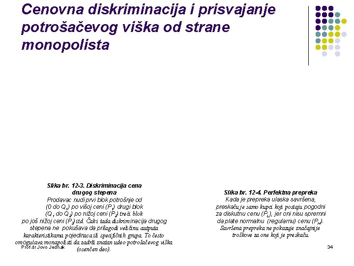 Cenovna diskriminacija i prisvajanje potrošačevog viška od strane monopolista Slika br. 12 3. Diskriminacija