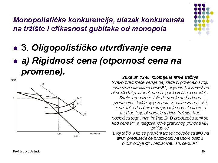 Monopolistička konkurencija, ulazak konkurenata na tržište i efikasnost gubitaka od monopola l l 3.