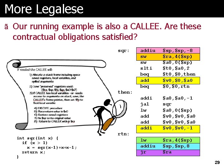 More Legalese ã Our running example is also a CALLEE. Are these contractual obligations