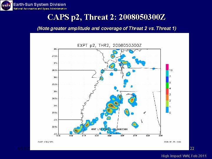 Earth-Sun System Division National Aeronautics and Space Administration CAPS p 2, Threat 2: 2008050300