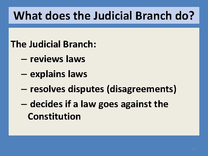 what does the the judicial branch do