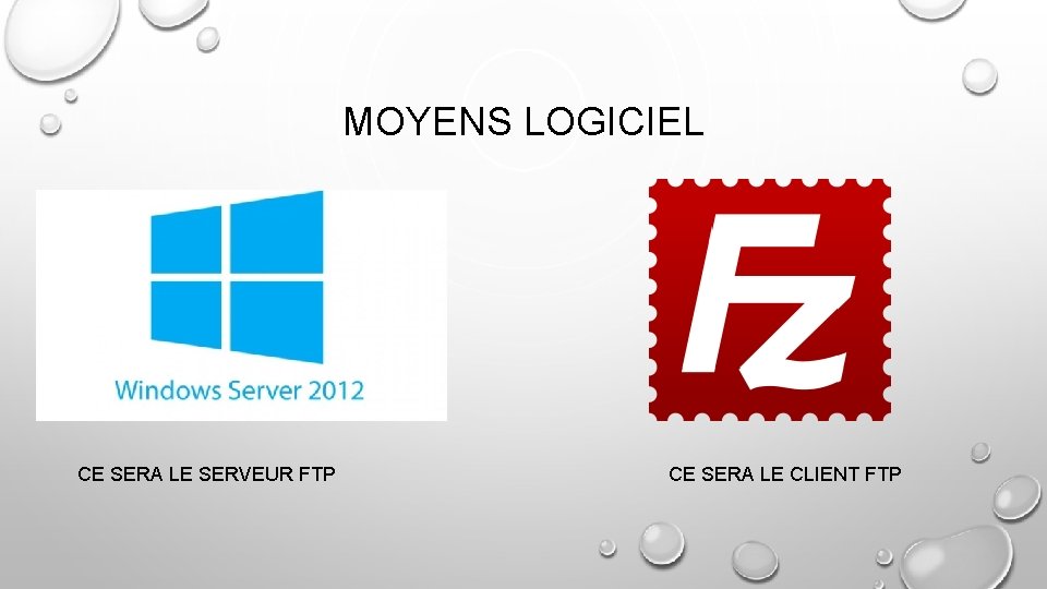 MOYENS LOGICIEL CE SERA LE SERVEUR FTP CE SERA LE CLIENT FTP 