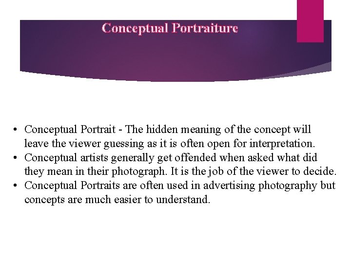 Conceptual Portraiture • Conceptual Portrait - The hidden meaning of the concept will leave