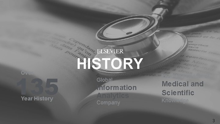 Over 135 Year History HISTORY Global Information Analytics Company Leading Provider of Medical and Over 135 Year History HISTORY Global Information Analytics Company Leading Provider of Medical and