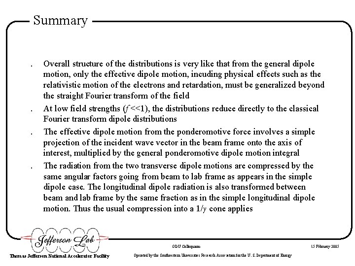 Summary. . Overall structure of the distributions is very like that from the general