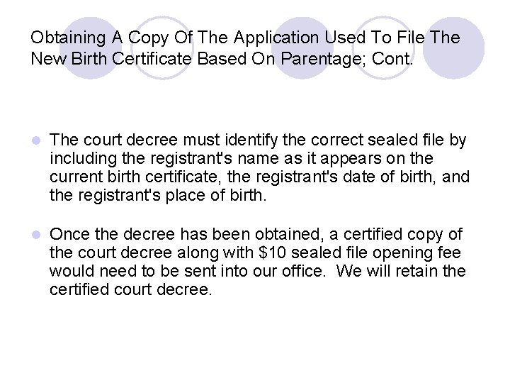 Obtaining A Copy Of The Application Used To File The New Birth Certificate Based Obtaining A Copy Of The Application Used To File The New Birth Certificate Based