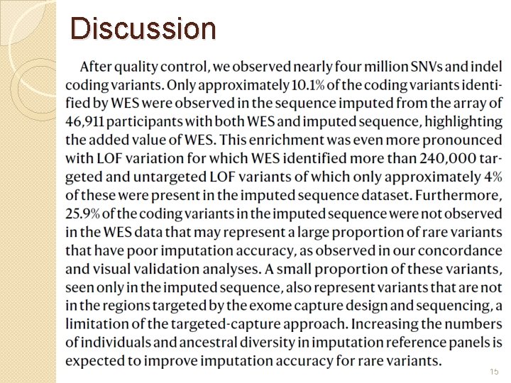Discussion 15 