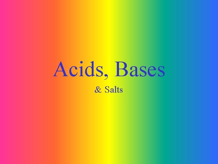 Acids, Bases & Salts 