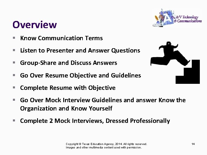 Overview § Know Communication Terms § Listen to Presenter and Answer Questions § Group-Share