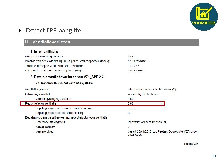 VOORBEELD Extract EPB-aangifte │34 