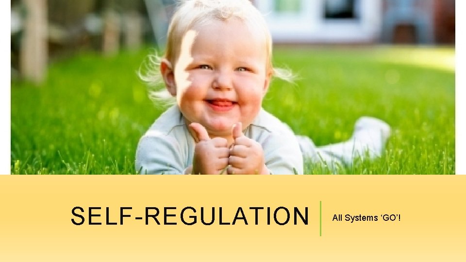 SELF-REGULATION All Systems ‘GO’! 