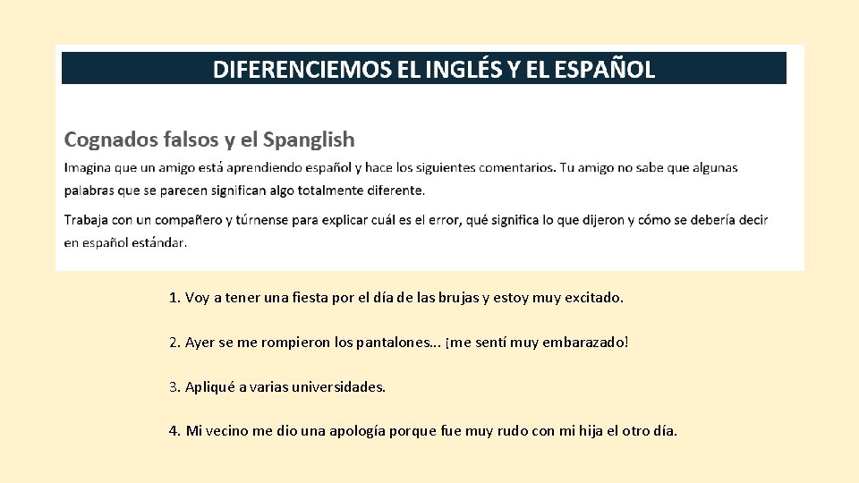 1. Voy a tener una fiesta por el día de las brujas y estoy