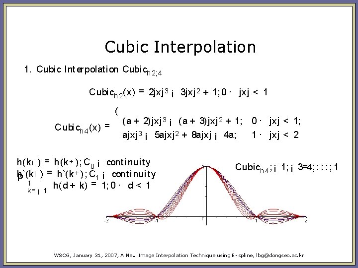 Cubic Interpolation 1. Cubic Int erpolat ion Cubich 2; 4 Cubi ch 2 (x) Cubic Interpolation 1. Cubic Int erpolat ion Cubich 2; 4 Cubi ch 2 (x)