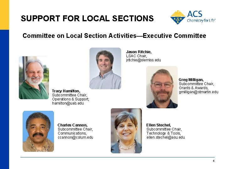 SUPPORT FOR LOCAL SECTIONS Committee on Local Section Activities—Executive Committee Jason Ritchie, LSAC Chair,