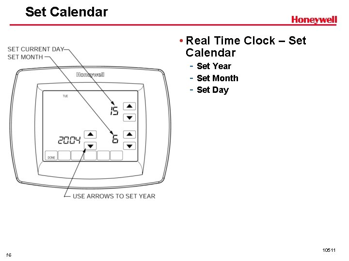 Set Calendar • Real Time Clock – Set Calendar - Set Year - Set