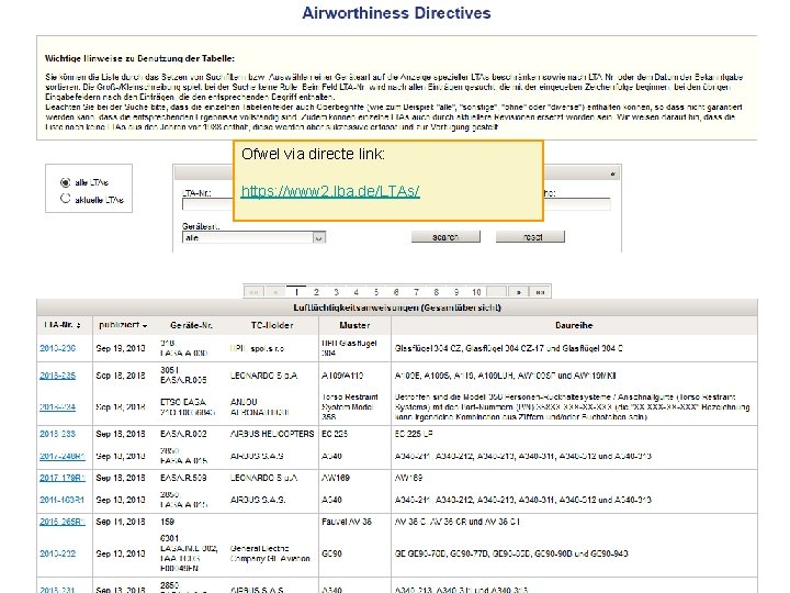 Ofwel via directe link: https: //www 2. lba. de/LTAs/ 