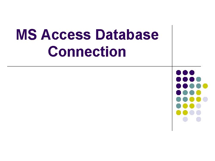 MS Access Database Connection 
