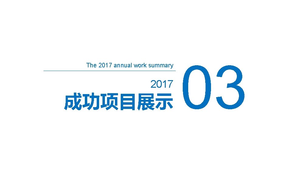 The 2017 annual work summary 2017 成功项目展示 03 