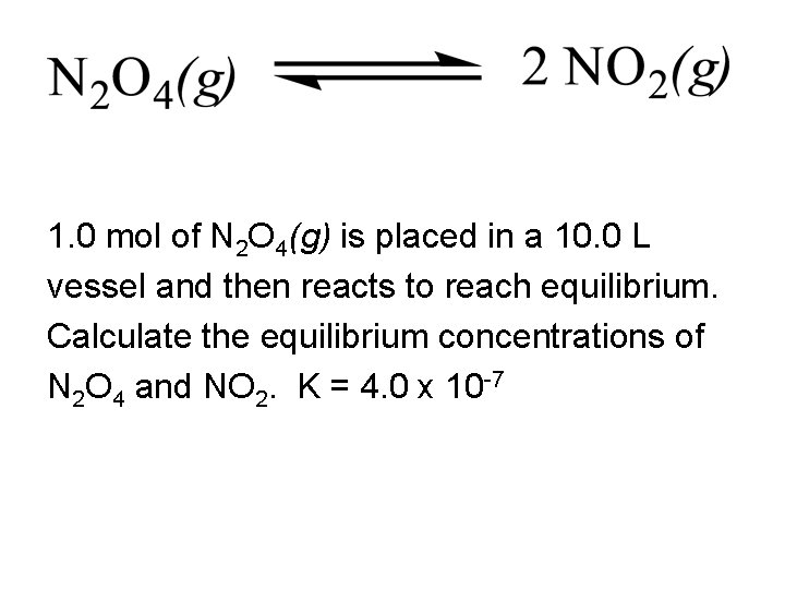1. 0 mol of N 2 O 4(g) is placed in a 10. 0